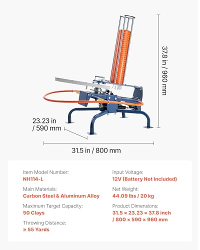 Image of VEVOR Clay Pigeon Thrower, Automatic Skeet and Trap Launcher with Adjustable Angle & Foot Pedal for Clays Throwing Shooting Sports