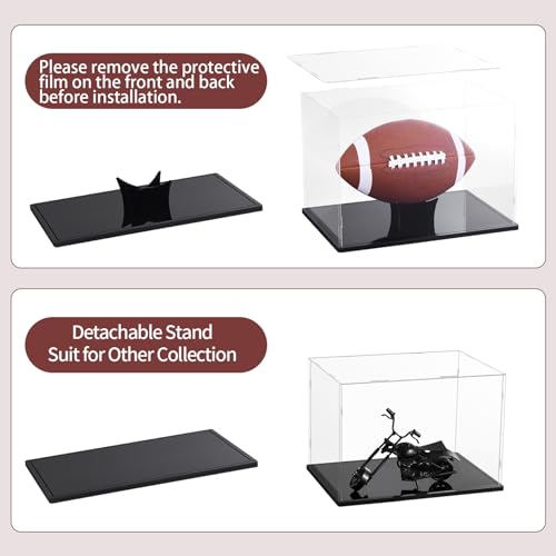 TREELF Football Display Case Full Size, Acrylic Clear Box with Stand, UV Protected Memorabilia Holder, for Autographed Football Fans & Collectors, Sports Collectibles by TREELF - Image 3