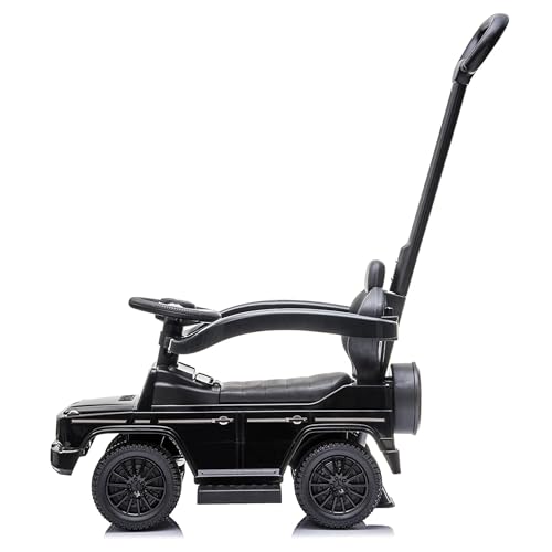 Image of Best Ride On Cars 3 In 1 Mercedes G-Wagon Push Car for Toddlers 1 to 3 Years Old, Kids Outdoor Stroller with Music, Horn Sounds, and Handle, Realistic Driving Experience, Black