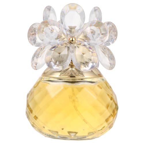 HYTROVE Perfume para mujer 55ml fragancia dulce y ligera botella de vidrio amarilla portátil para uso diario y aplicación en cintura y brazos
