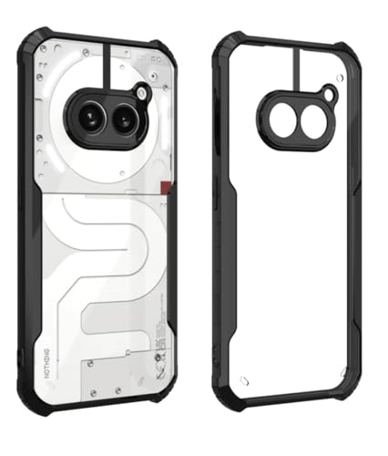 Image of BATCHONE Polycarbonate Shockproof Cover Case Compatible for Nothing Phone 2A 5G 360 Degree Protection /Transparent Back Case (Black Bumper) (Pack of 1)