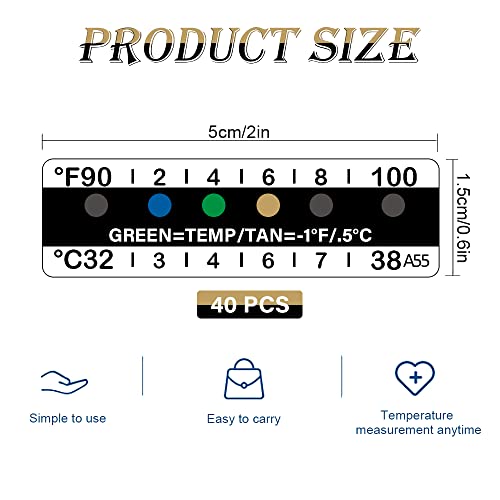 40 pieces temperature strips for urine drug testing 90 to 100 fahrenheit degree temperature sticker sticky thermometer strips temperature test strip adhesive temperature warmer strip