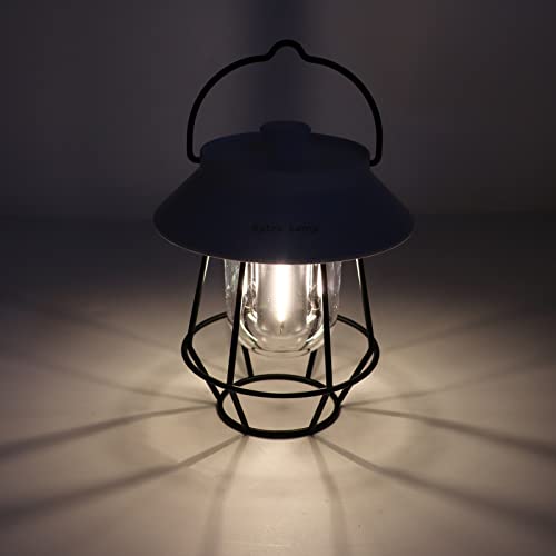 Camping Lantern Waterproof USB Rechargeable 3 Modes Handheld Vintage Lantern with Metal Hook for Outdoor Camping (A) - Image 5