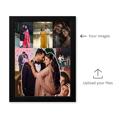 Image of Personalized Photo Frame 8x12 Inch | Custom Collage Photo Frame Gift for Birthday, Anniversary, Couple, Friends | Acrylic Sheet with MDF Back | Wall Decor Memory Frame (D-5)