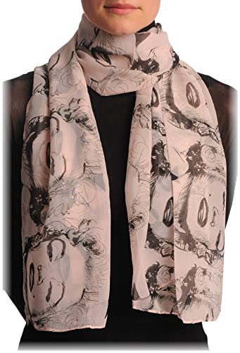 LissKiss Marilyn Monroe On Soft Pink - Scarf - Rosa Bufanda Talla unica (66cm x 160cm)