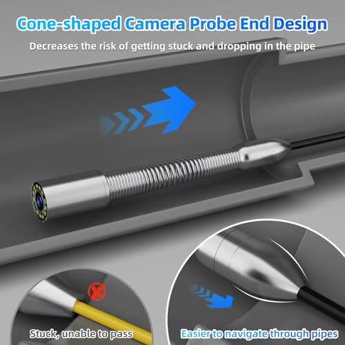 Image of Sanyipace Sewer Inspection Camera 230FT /70M, Self-Leveling Drain Pipe Camera, Distance Counter, 5-Level Brightness, 1080P Plumbing Camera for Plumber, 32GB Card, 4500mAh Battery, 5mm /0.2-inch Cable