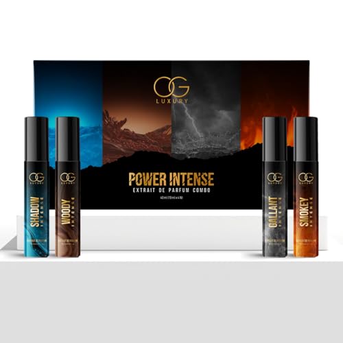 Image of Power Intense Extrait De Parfum Combo | Smokey, Gallant, Shadow, Woody Intense | Luxury Fragrances | Long Lasting, Premium Perfume For Men | For All Occasions | Gift For Men, Pack of 4, 40 ML
