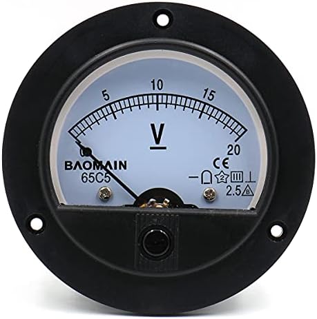 BAOMAIN 65C5 DC 0-20V Class 2.5 Analog Panel Volt Meter