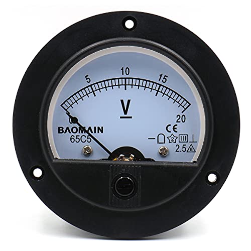 Image of BAOMAIN 65C5 DC 0-20V Class 2.5 Analog Panel Volt Meter