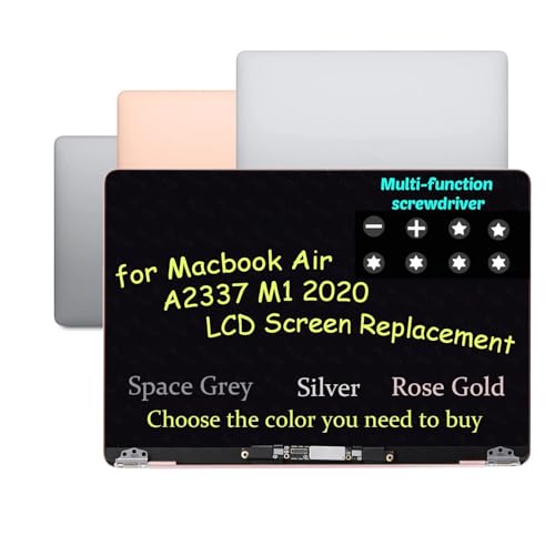 Image of Screen Replacement for MacBook Air M1 2020 A2337 EMC 3598 MGN63 MGN93 MGND3 MGN73 MGNA3 MGNE3 661-16807 661-16806 661-16808 Retina Full LCD Display Assembly 13.3 inch 2560x1600 (Rose Gold)