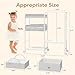 BBLIKE 3in1 Diaper Caddy Organizer - Diaper Caddy & Rolling Diaper Cart with Kids Clothing Rack for Nursery and Baby Essentials, Multi-Function Utility Cart for Bedroom and Bathroom, White