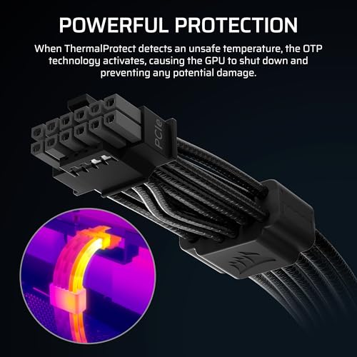 Image of Corsair ThermalProtect PCIe 5.1 600W 12V-2x6 Cable - Black