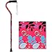 NOVA Designer Walking Cane with Offset Handle, Lightweight Adjustable Walking Stick with Carrying Strap, “Flower Power” Design