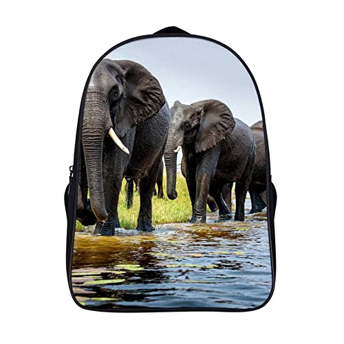 Sac à dos d'école éléphant pour enfants 40x28x16cm imprimé 3D