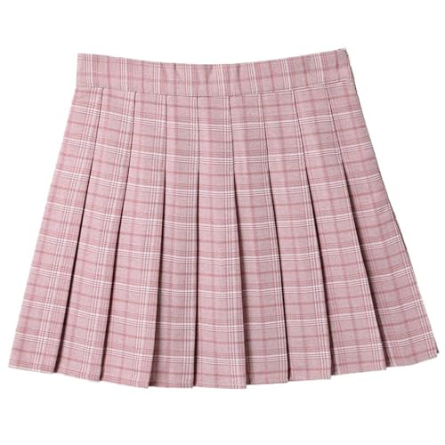 Women's High Waist Large Size Black Plaid Short Skirt - Summer3