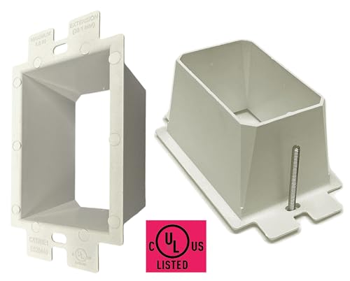 iMBAPrice BE1-25 Electrical Box Extender 25 Pack, UL Listed 1-Gang Non-Metallic Outlet Box Extension Ring for Switches, GFCI Receptacles & Power Outlets, White, Durable Plastic by iMBAPrice - Image 2