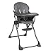 Chicco Trona Pocket Meal extremadamente compacta, plegable, respaldo ajustable en 3 posiciones, color gris oscuro