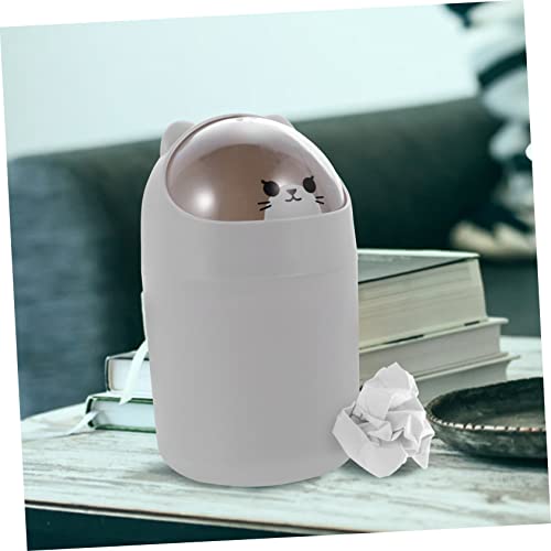 Caneca de basura de plástico pequeña Alipis con tapa miniatura 6