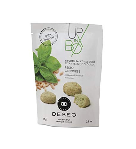 Deseo - Galletas saladas con pesto Genovese 80 g - Caja de: 12 unidades