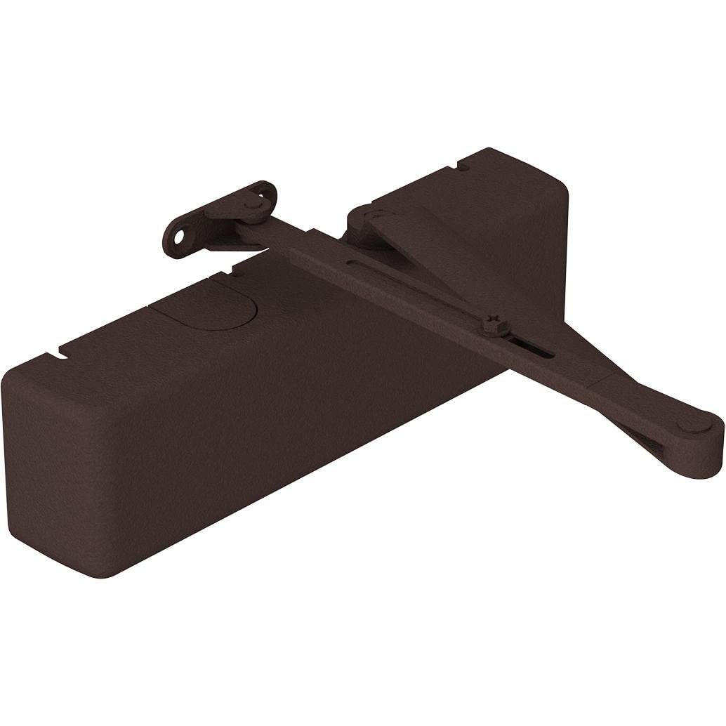 Hager 5100 Series Cast Iron Grade 1 Heavy Duty Surface Door Closer, Multi-Mount, 1–6 Adjustable Spring Size, Sprayed Dark Bronze Finish