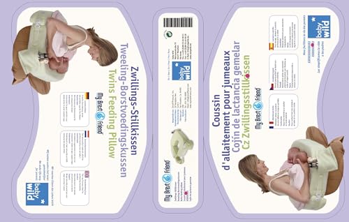 0026 - My Brest Friend & baby wild - amerikanisches Zwillings-Stillkissen, Design: rosa weiss gestreift