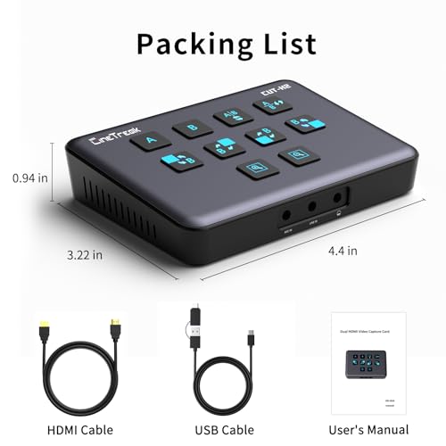 Placa de captura de vídeo HDMI dupla 4K com dispositivo de captura de vídeo USB 3.0 com velocidade d