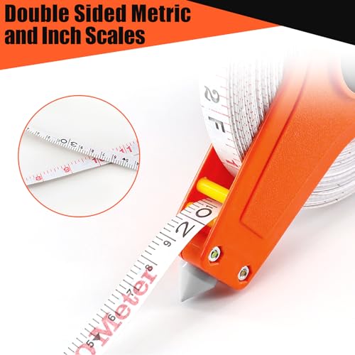 Cinta Métrica Portátil de Fibra con Manivela 12.5mm Ancho miniatura 6