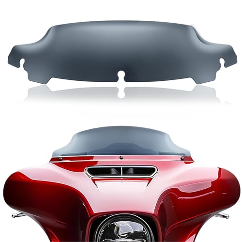 Image of JMTBNO Smoke 4.5 inch Motorcycle Wave Windshield Windscreen Compatible for 2014-2024 Harley Davidson Touring Street Glide /Electra Glide /Ultra Limited /Tri Glide FLHT FLHX FLHXS FLHTK