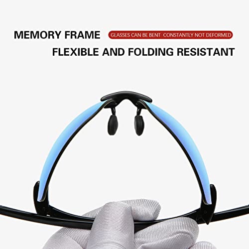 Polarized Sports Sunglasses for Men and Women Driving Cycling Running Fishing Golf 100% UV Protection Rimless Sun Glasses Fashion Shades Retro Eyeglasses Anti Glare Classic Mirror Lens Eyewear Blue - Image 2