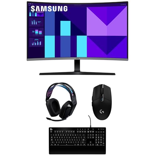 Image of Samsung LS27D396GANXZA S39GD FHD 100Hz Curved 27 inch Monitor with G535 Headset, G213 Keyboard, and G305 Mouse (2025)