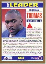 Amazon.com: 1991 Score Football Card #664 Thurman Thomas