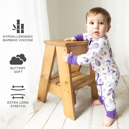 LittleHippo 2-Way Zipper Onesie Romper, Soft Spandex & Viscose from Bamboo One Piece Pajamas, Newborn, Baby Boys & Girls4