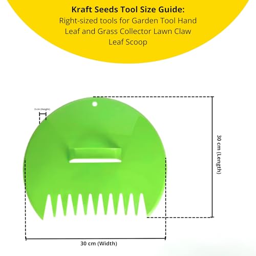 Image of Kraft Seeds Garden Tool Hand Leaf and Grass Collector Lawn Claw Leaf Scoop, Lightweight Plastic Rake for Garden Cleaning, Lawn Care, Yard Work & Outdoor Use