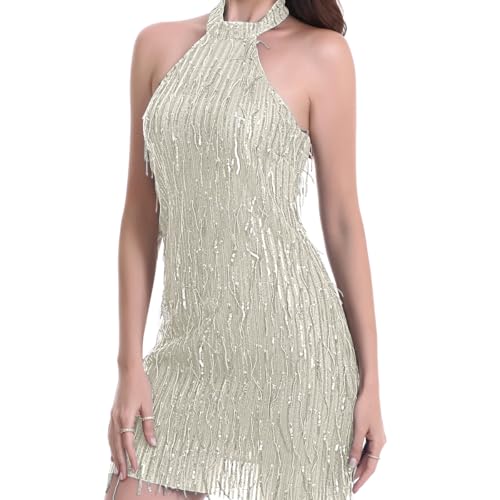 Image of women'Lace Tassels mini Dress Slip Sleeveless Party Club Dress