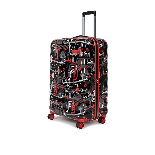 Image of uppercase JFK Plus Trolley Bag Set of 3 (S+M+L) Cabin & Check-in Trolley Bag | Hardsided Printed Luggage | TSA Lock | 8 Wheel Suitcase for Men & Women | 2000 Days Warranty (Black)