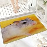ANNKOOT Alfombra Antideslizante Alfombra Espuma de Memoria Piso Baño Alfombra,Cute Baby Hamsters Mascota Divertida,Absorber Alfombra de baño Suave Alfombra de baño 60x100 cm