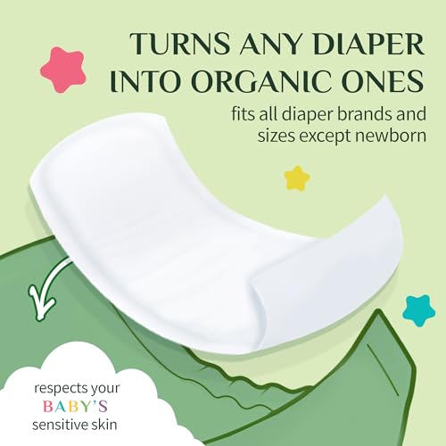 Image of Organyc 100% Certified Organic Cotton Baby Diaper Liner for Sensitive Skin, Fits All Brands and Sizes Diapers Except New Born, 20 Count