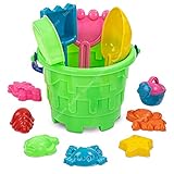 Baybee Sand Castle Building Beach Toys Set for Kids, Beach Sand Castle Toys - Activity Playset & Gardening Tool with Bucket, Toys for Kids 3-10 Years (12 PCS)