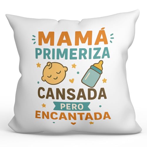 Coussin Mamá Primeriza Cansada Mugffins 40x40 en polyester doux