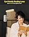 CUHIOY Desk Lamp with Clamp, Portable Cordless Rechargeable Clip on Reading Light, Eye-Caring LED Dorm Bunk Bed Light, 5 Colors 5 Brightness Flexible Neck Architect Lamp for Studying Crafting (White)