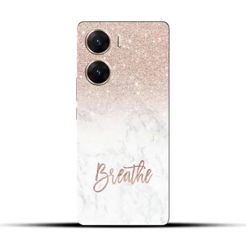 Image of COLORflow Polycarbonate Back Cover Compatible with Vivo V29E 5G | (Best for Girls) Quotes (Breathe) Marble | Designer Printed Hard CASE Bumper Back Cover Compatible with Vivo V29E 5G