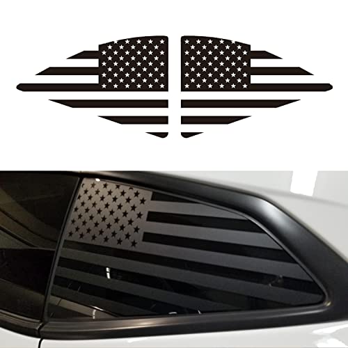 Congcong For Chevy Camaro American Flag Decal Rear Side Window Decal Compatible With Chevy Camaro 2016-2022, Matte Black American Flag Sticker(2 Pieces) (2016-2022) #TOP1