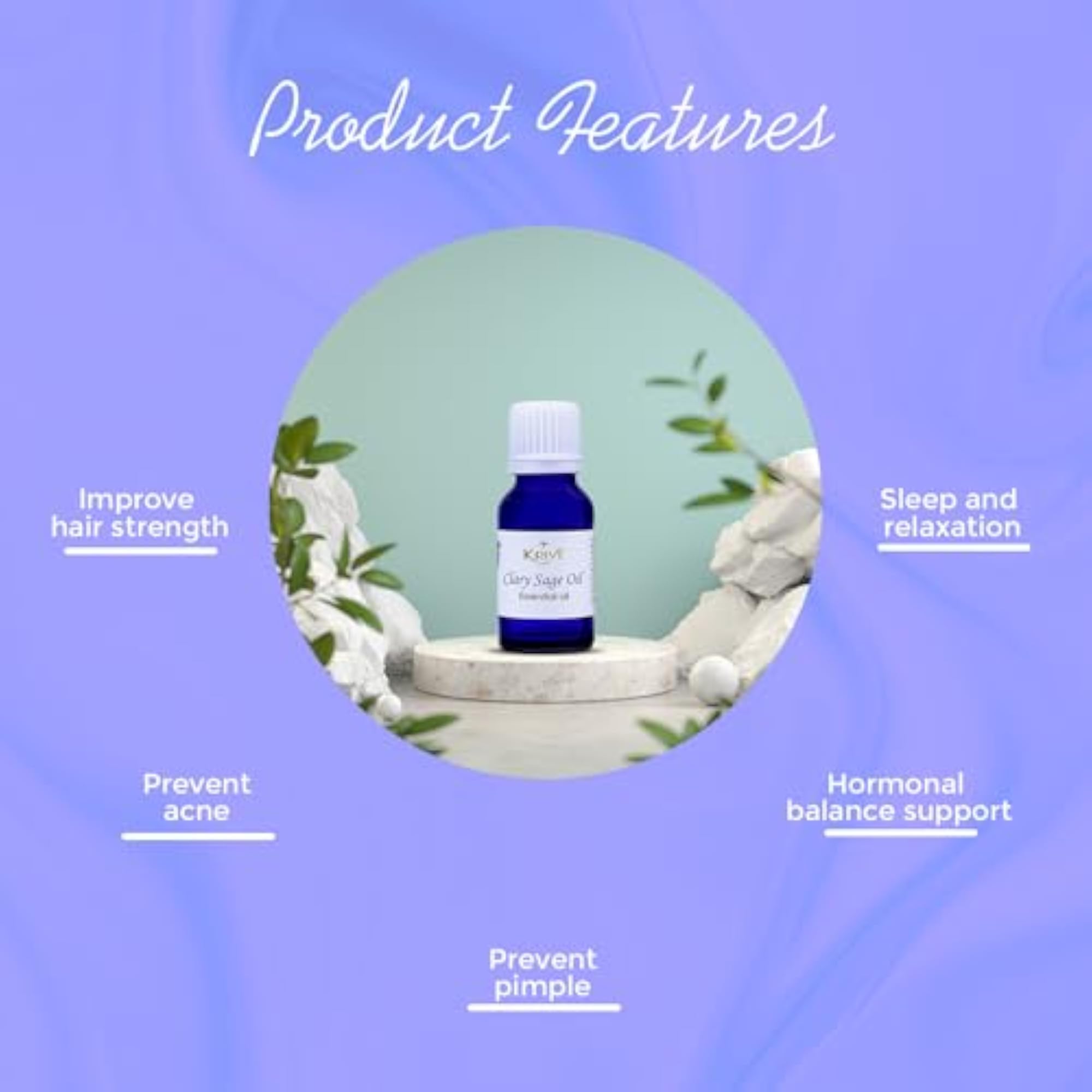 Krivi 100% Pure Clary Sage Essential Oil 15ml