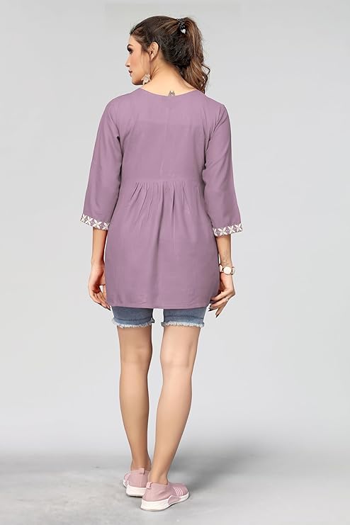 Ręcznie haftowana tradycyjna bluzka z wiskozy Chikankari dla kobiet, designerski styl Kurti