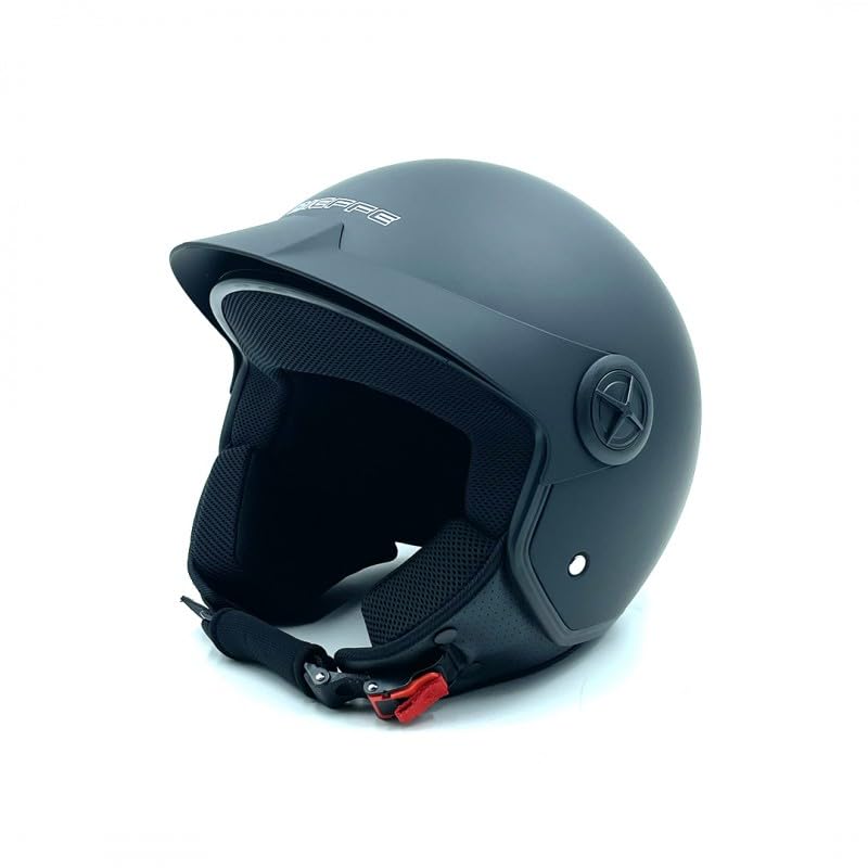 Casco Moto Scooter con Visierino parasole Omologato ECE Dieffe 86 Nero Opaco (M (57-58 cm))