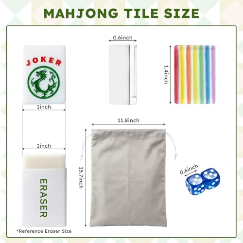 Set de fichas American Mahjong acrílico con bolsa y accesorios miniatura 2