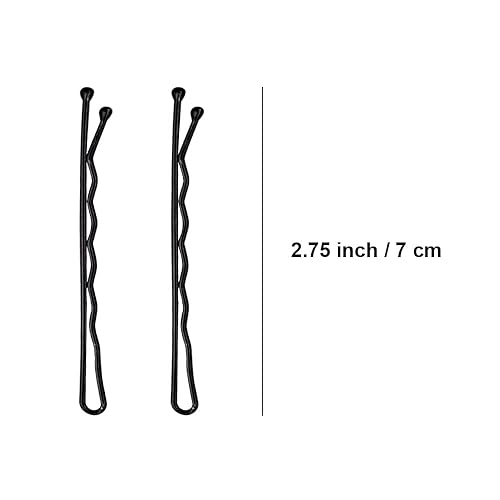 Miniatura 5 de Alfileres largos negros para cabello grueso, 2.75 pulgadas Jumbo Bobby con estuche, horquillas extra grandes para moños, horquillas de estilo de