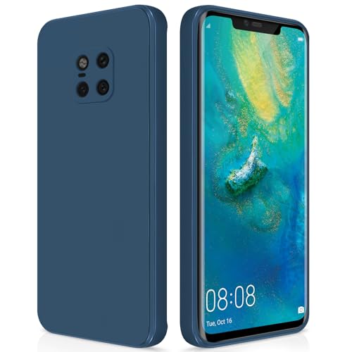 GiiYoon Hülle Kompatibel mit Huawei Mate 20 Pro Hochwertiges Liquid Silicone Case Rundumschutz Handyhülle Kratzfestes Weiches Mikrofaserfutter- Blau