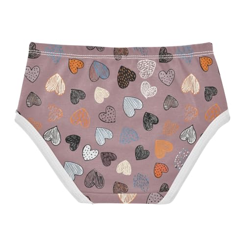 Joisal Cotton Toddlers Underwear Floral Colorful Hearts Valentine Little Girl Panties Durable Kids Briefs Undies 2t2