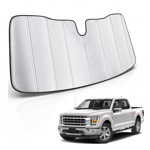 Windshield Sun Shade Compatible with Ford F150 2021-2025,Foldable Truck Sunshade with Storage Pouch, UV & Heat Protector for Front Window by KULITH - Used condition - US$34.57